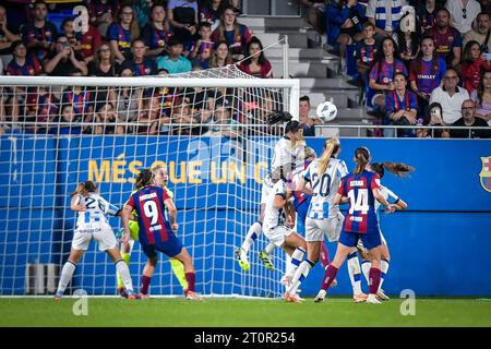 Barcelona, Spanien. Oktober 2023. Liga-F-Spiel zwischen FC Barcelona FEM und Real Sociedad FEM am 8. Oktober 2023 in Estadi Johan Cruyff in Sant Joan Despi, Barcelona, Spanien. (Foto/Felipe Mondino) Credit: Unabhängige Fotoagentur/Alamy Live News Stockfoto