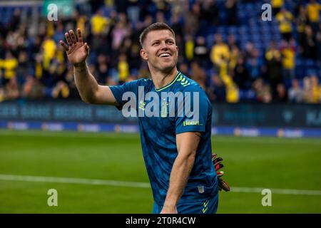 Broendby, Dänemark. Oktober 2023. Torhüter Patrick Pentz von Broendby, WENN gesehen nach dem 3F Superliga-Spiel zwischen Broendby IF und Viborg FF im Broendby Stadion in Broendby. (Foto: Gonzales Photo/Alamy Live News Stockfoto