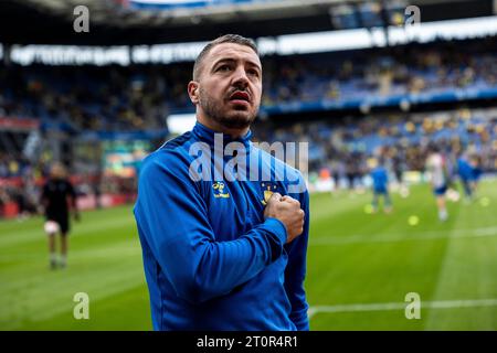 Broendby, Dänemark. Oktober 2023. Josip Radosevic aus Broendby, WENN er vor dem 3F Superliga-Spiel zwischen Broendby IF und Viborg FF im Broendby Stadion in Broendby gesehen wurde. (Foto: Gonzales Photo/Alamy Live News Stockfoto