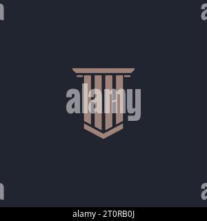 HH Initial Monogramm-Logo mit Säulendesign Stock Vektor