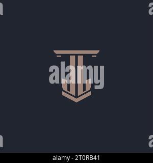 JL Initial Monogramm-Logo mit Säulendesign Stock Vektor