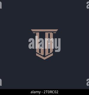 LB Initial Monogramm-Logo mit säulenförmigem Design Stock Vektor