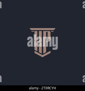 XP Initial Monogramm-Logo mit Säulendesign Stock Vektor