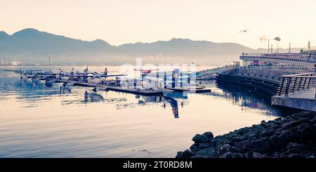 Ein typischer Herbstmorgen des Hafens von Vancouver Stockfoto