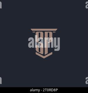 SP Initial Monogramm-Logo mit Säulendesign Stock Vektor