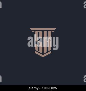 SK Initial Monogramm-Logo mit Säulendesign Stock Vektor