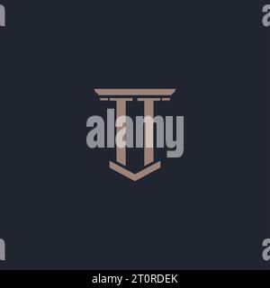 TT Initial Monogramm-Logo mit Säulendesign Stock Vektor
