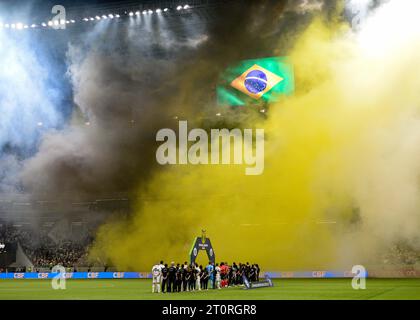 Belo Horizonte, Brasilien. Oktober 2023. Allgemeine Ansicht der Arena MRV vor dem Spiel zwischen Atletico Mineiro und Coritiba für die brasilianische Serie A 2023 im Arena MRV Stadium in Belo Horizonte am 08. Oktober. Foto: Gledston Tavares/DiaEsportivo/Alamy Live News Credit: DiaEsportivo/Alamy Live News Stockfoto