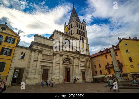 Die Kirche Notre-Dame-de-Liesse ist eine französisch-katholische Kirche im Departement Haute-Savoie und der Stadt Annecy in Frankreich Stockfoto