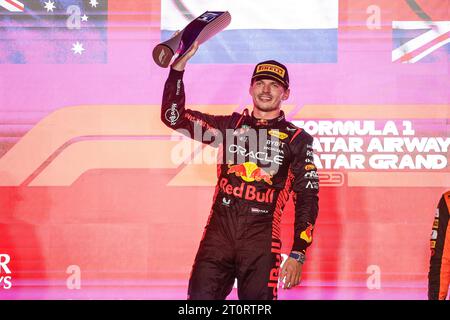 Doha, Katar. Oktober 2023. #1 Max Verstappen (NLD, Oracle Red Bull Racing), F1 Grand Prix von Katar auf dem Lusail International Circuit am 8. Oktober 2023 in Doha, Katar. (Foto von HOCH ZWEI) Credit: dpa/Alamy Live News Stockfoto