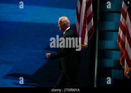 07272016: Philadelphia, Pennsylvania, USA: Vizepräsident Joe Biden spricht während des dritten Tages der Democratic National Convention. (Jeremy Hogan/Polaris) Stockfoto