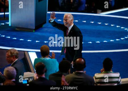 07272016: Philadelphia, Pennsylvania, USA: Vizepräsident Joe Biden spricht während des dritten Tages der Democratic National Convention. (Jeremy Hogan/Polaris) Stockfoto