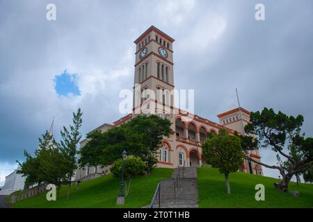 Sessions House mit Sitz des House of Assembly und des Supreme Court an der Church Street im Stadtzentrum von Hamilton in Bermuda. Hamilton ist die Hauptstadt von Bermud Stockfoto