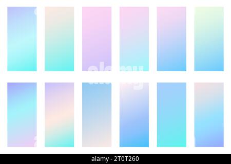 Hintergrund mit Pastellverläufen. Winterlicher hellblauer und lila Himmel. Abstrakte weiche Vektordesigns. Stock Vektor