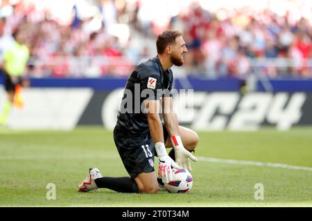 Madrid, Spanien. Oktober 2023. Jan Oblak (Atletico) Fußball/Fußball : spanisches Spiel "LaLiga EA Sports" zwischen Club Atletico de Madrid 2-1 Real Sociedad im Estadio Civitas Metropolitano in Madrid, Spanien. Quelle: Mutsu Kawamori/AFLO/Alamy Live News Stockfoto