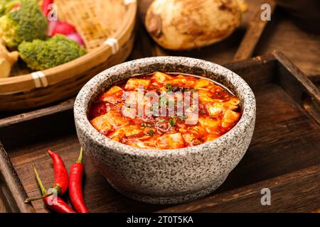 Mapo Tofu, Mapo doufu, chinesische Küche Stockfoto