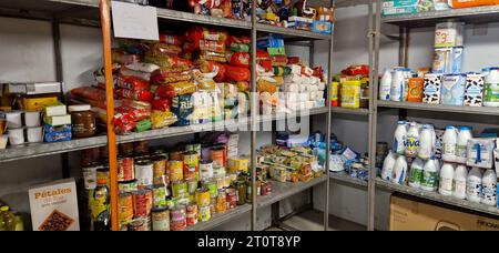 Lebensmittelbank, Secours Populaire Francais, Essenssammlung für Menschen in Not, Lyon, Frankreich Stockfoto