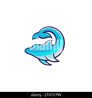 Dolphin-Vektor-Illustration. Dolphin-Logo-Design Stock Vektor