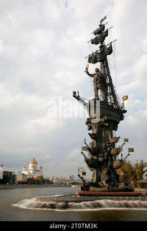 Peter der große Monument auf der Moskva, Moskau, Russland. Stockfoto