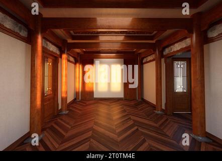 Klassisches Interieur eines Fachwerkhauses Stockfoto