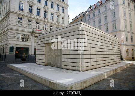 Das jüdische Holocaust-Denkmal am Judenplatz, Wien, Österreich. Stockfoto