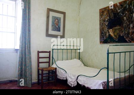 Van Gogh's Zimmer in St Paul de Mausole, St Remy de Provence, Buches du Rhone, Provence, Frankreich. Stockfoto