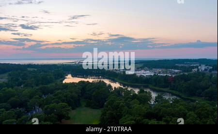 Daphne, Alabama bei Sonnenuntergang im September Stockfoto