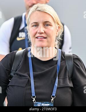 Joie Stadium, Sportcity, Manchester, England. Oktober 2023. Emma Hayes Managerin der Chelsea Women, während des Manchester City Women Football Club V Chelsea Women Football Club im Joie Stadium, in der Barclays Women's Super League/Women’s Super League. (Kreditbild: ©Cody Froggatt/Alamy Live News) Stockfoto