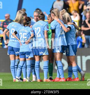 Joie Stadium, Sportcity, Manchester, England. Oktober 2023. Vor dem Auftakt des Manchester City Women Football Club V Chelsea Women Football Club im Joie Stadium in der Barclays Women's Super League/Women’s Super League hat Manchester City ein Team vor dem Spiel zusammengebracht. (Kreditbild: ©Cody Froggatt/Alamy Live News) Stockfoto