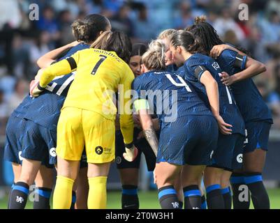 Joie Stadium, Sportcity, Manchester, England. Oktober 2023. Vor dem Auftakt des Manchester City Women Football Club V Chelsea Women Football Club im Joie Stadium, in der Barclays Women's Super League/Women’s Super League, hat Chelsea ein Team vor dem Spiel zusammengebracht. (Kreditbild: ©Cody Froggatt/Alamy Live News) Stockfoto