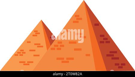 Einfache, farbenfrohe Flachzeichnung des PYRAMIDENKOMPLEXES von GIZEH Stock Vektor