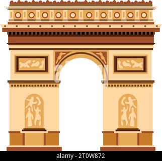 Einfache, farbenfrohe Flachzeichnung des ARC DE TRIOMPHE DE L'ETOILE, PARIS Stock Vektor