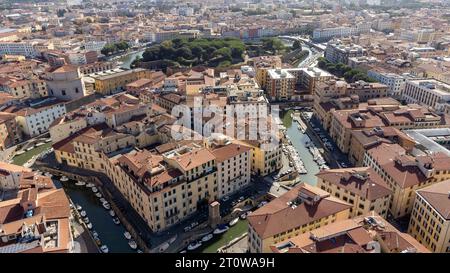 Blick aus der Luft von livorno in der toskana italien Stockfoto