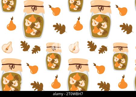 Nahtloses Compottmuster mit Birne Stock Vektor