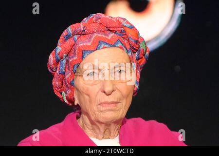 Rom, Italien. Oktober 2023. Emma Bonino besucht die dritte Folge der Rai-fernsehsendung Belve in Fabrizio Frizzi Studios. Quelle: SOPA Images Limited/Alamy Live News Stockfoto