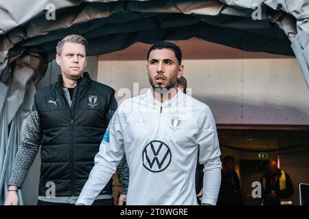 Kalmar, Schweden. Oktober 2023. Sergio Pena von Malmö FF wurde vor dem Allsvenskan-Spiel zwischen Kalmar FF und Malmö FF in der Guldfaageln Arena in Kalmar gesehen. (Foto: Gonzales Photo - Joe Miller). Stockfoto