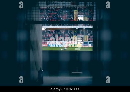 Kalmar, Schweden. Oktober 2023. Das Allsvenskan-Spiel zwischen Kalmar FF und Malmö FF findet in der Guldfaageln Arena in Kalmar statt. (Foto: Gonzales Photo - Joe Miller). Stockfoto