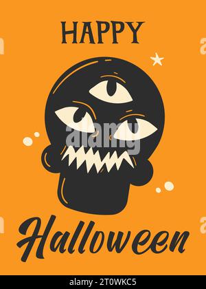 Happy Halloween Party Poster und Einladungskarte Design Stock Vektor
