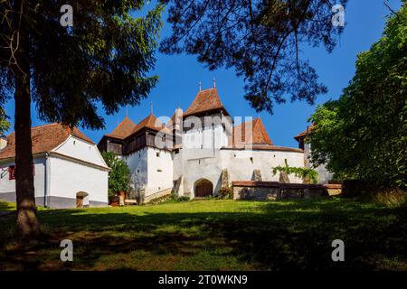 Die befestigte Kirche Viscric in Rumänien Stockfoto