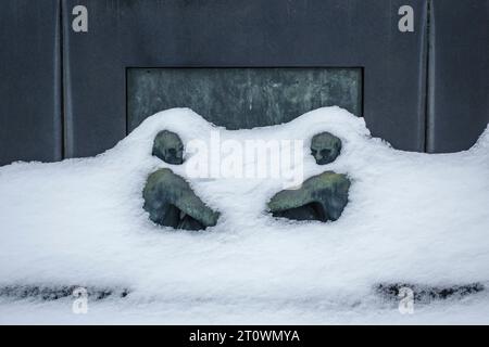 Ein Detail über den Brunnen von Gustav Vigeland bei der Vigeland Installation im Frogner Park, Oslo, Norwegen Stockfoto