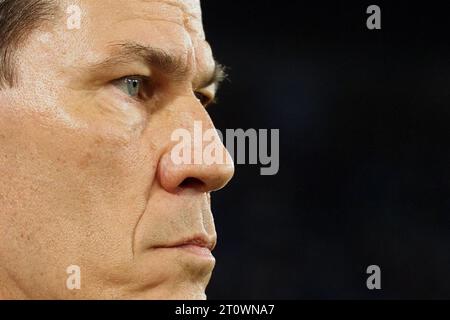 Neapel, Italien. Oktober 2023. Rudi Garcia Trainer von Neapel, während des Spiels der italienischen Liga der Serie A zwischen Napoli und Fiorentina, Napoli 1, Fiorentina 3, spielte im Diego Armando Maradona Stadion. Quelle: Vincenzo Izzo/Alamy Live News Stockfoto