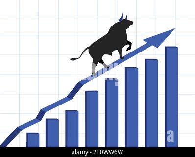 Illustration der Börse und der Wirtschaft im Aufschwung Stock Vektor
