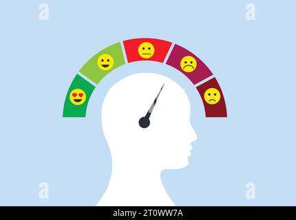 Psychische Gesundheit Wellness Skala Illustration Stock Vektor