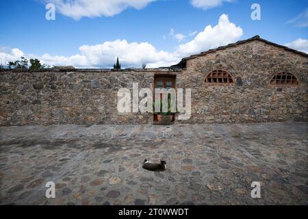 Monteriggioni Toskana Italien September 2023 Monteriggioni ist eine Gemeinde in der Provinz Siena in der italienischen Region Toskana. Es grenzt an die Gemeinden Stockfoto