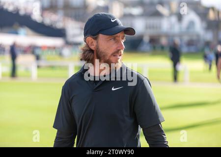 St. Andrews, Schottland. Oktober 2023. Der Engländer Tommy Fleetwood absolvierte seine dritte und letzte Runde der verkürzten Alfred Dunhill Links Championship 2023. Quelle: Tim Gray/Alamy Live News Stockfoto