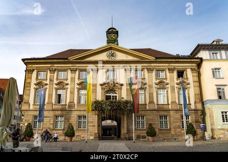 Neues Rathaus in Esslingen, ehemaliges Palm'sches Palais in Esslingen am Neckar, Baden-Württemberg, Deutschland | das neue Rathaus in Esslingen am Stockfoto