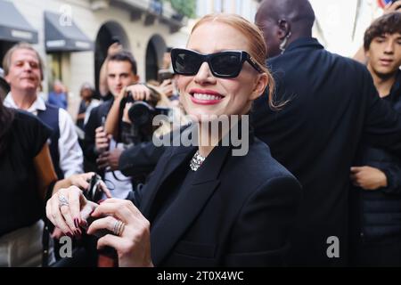 Mailand, Italien. September 2023. Jessica Chastain ist während der Milan Fashion Week im Frühjahr/Sommer 2024 am 22. September 2023 in Mailand zu sehen (Foto: Alessandro Bremec/NurPhoto). Credit: NurPhoto SRL/Alamy Live News Stockfoto