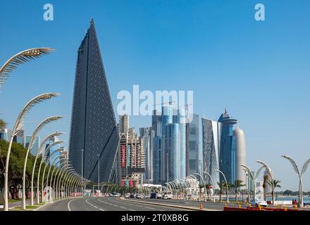 Wolkenkratzer in der West Bay, Al Dafna, Doha, Katar Stockfoto