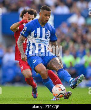 Brighton, Großbritannien. Oktober 2023. 08. Oktober 2023 - Brighton & Hove Albion gegen Liverpool - Premier League - Amex Stadium Brightons Igor Julio während des Premier League-Spiels gegen Liverpool. Bildnachweis: Mark Pain/Alamy Live News Stockfoto