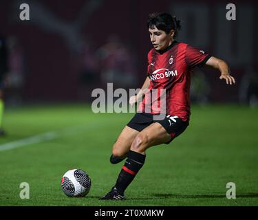 Mailand, Italien. Oktober 2023. Milano, Italia, 07.10.23 Marta Mascarello (12 AC Milan) während des Frauenspiels der Serie A zwischen AC Milan und Juventus FC im Vismara Sports Center in Mailand, Italia Soccer (Cristiano Mazzi/SPP) Credit: SPP Sport Press Photo. /Alamy Live News Stockfoto